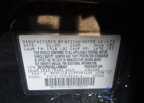 2020 Nissan Kicks Sv Xtronic Cvt из США, поврежденный, VIN 3N1CP5CV5LL498557